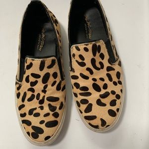 Leopard slip on sneakers